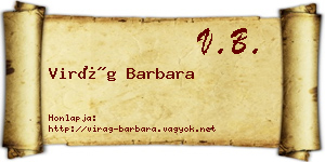 Virág Barbara névjegykártya